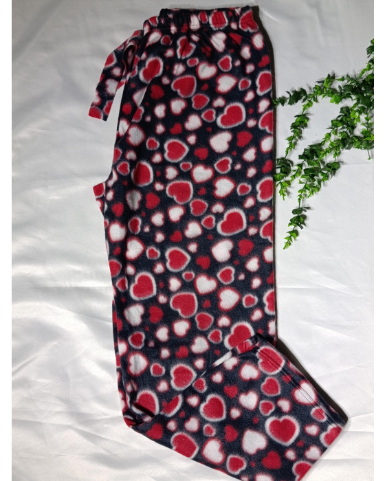 Kalp Desenli Polar Pijama